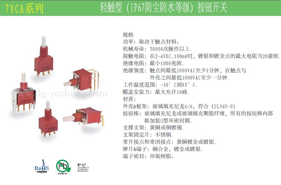 儀器儀表防水防塵按鍵開關
