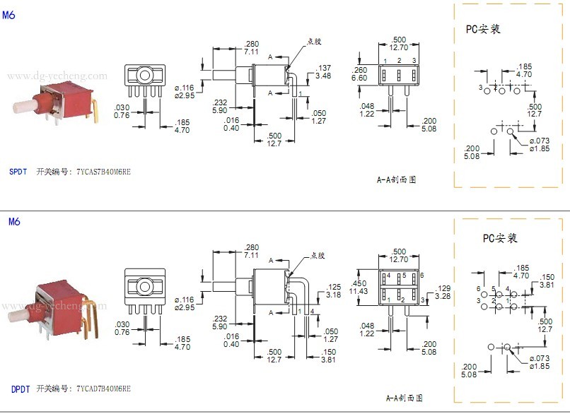 小型防水按鍵開關